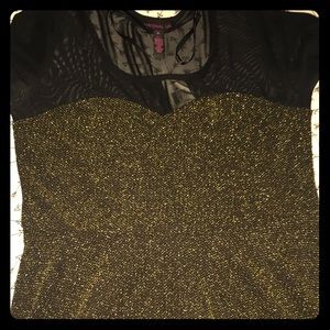 (BLACK/GOLD) Mid-Sleeve, DRESS